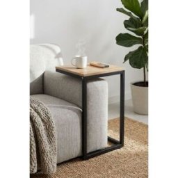 RegalosMiguel Soporte Auxiliar Sofa Borg 30 x 60 cm - Negro