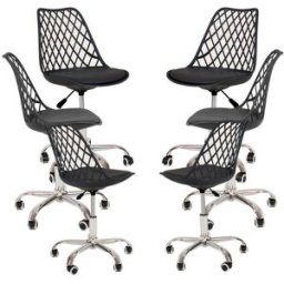 RegalosMiguel Pack 6 Sillas Mima Office - Negro