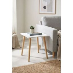 RegalosMiguel Mesita Auxiliar Gero Madera 40 x 40 cm - Blanco