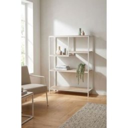 RegalosMiguel Estantería Divo Multiusos Madera-Metal - Blanco