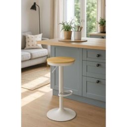 RegalosMiguel Taburete Vikin Asiento Madera - Blanco