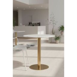 RegalosMiguel Mesa Firro Redonda 70cm Golden - Blanco