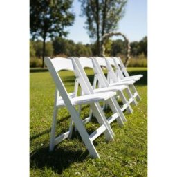 RegalosMiguel Pack 4 Sillas Gala Plegable con Cojín efecto Madera - Blanco