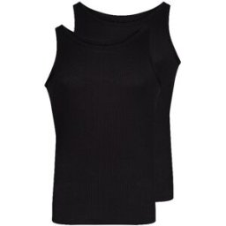 Huber Camiseta de tirantes - Camiseta interior paquete de 2 negro XXL