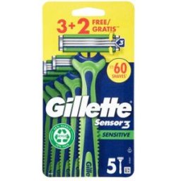 Gillette Sensor3 Sensitive Cuchilla Afeitar Desechable 5uds