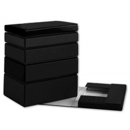 Carpeta proyectos pardo folio lomo 90 mm carton forrado negro con broche