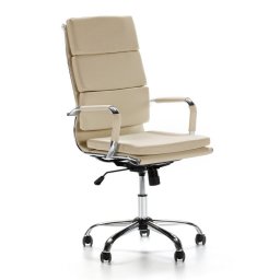 VS Venta-Stock Morgan Sillón de Oficina Reclinable de Piel Sintética Taupe
