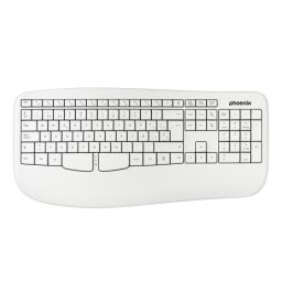 Phoenix K201 Teclado Inalámbrico Ergonómico Blanco