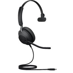 Auricular Jabra Evolve2 40 SE con cable USB-C Cancelación de Ruido Llamadas/Música Monoaural Negro