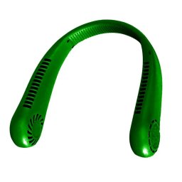 Klack Ventilador de Cuello Recargable USB Ajustable 3 Velocidades 1200mAh Verde