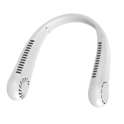 Klack Ventilador de Cuello Recargable USB Ajustable 3 Velocidades 1200mAh Blanco