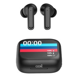 Cool Ambient Auriculares Inalámbricos Stereo Bluetooth ANC con pantalla LCD Negros