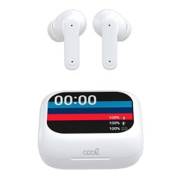 Cool Ambient Auriculares Inalámbricos Stereo Bluetooth ANC con pantalla LCD Blancos