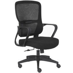 Home Heavenly Taxana Silla de Oficina Giratoria y Regulable Textil Negro