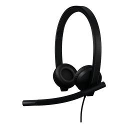 Auriculares Logitech con cable USB, cancelación de ruido, micrófono y controles en cable, negro