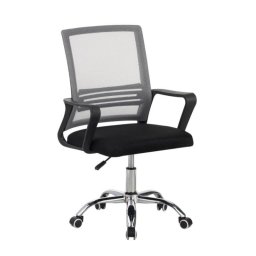 Silla de Oficina Funzi Estructura Acero Nórdica Tela Transpirable Gris