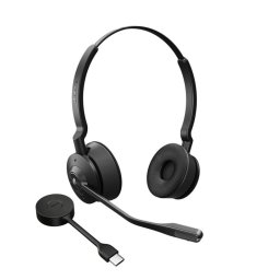 Auriculares Jabra inalámbricos DECT con micrófono, cancelación de ruido y USB, negro/titanio