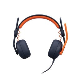 Auriculares Logitech con cable micrófono omnidireccional y aislamiento acústico azul-naranja