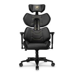 Silla gaming COUGAR Terminator Elite Gold 135 kg respaldo ajustable reposabrazos 4D acolchada negra y oro