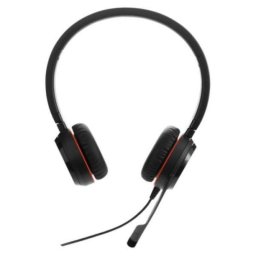 Auriculares Jabra Evolve 20 SE con cable USB-A/USB-C para oficina, micrófono y cancelación de ruido pasiva, negros
