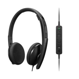 Auriculares Lenovo 4XD1M39028 con cable USB-C, control en línea y cancelación de ruido, negros