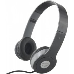Auriculares Esperanza EH145K con cable, control en línea, uso para música, plegables, negros