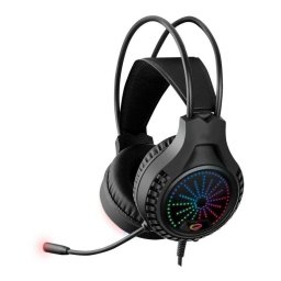 Auriculares Esperanza Egh5000 con cable USB Gaming con micrófono RGB negros