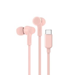 Auriculares Belkin SoundForm con cable USB-C uso diario micrófono y protección IPX5 rosa