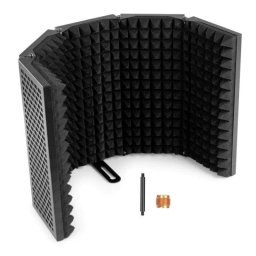 Cabina acústica portátil Sedna para estudio con patas integradas y adaptador de rosca, color negro