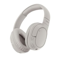Auriculares Belkin AUD009HQSA inalámbricos Bluetooth con Cancelación de Ruido, micrófono, USB-C y 60h de autonomía, color arena