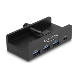 Hub DeLock 4 puertos USB 5000 Mbit/s modelo 64284 aluminio y LED