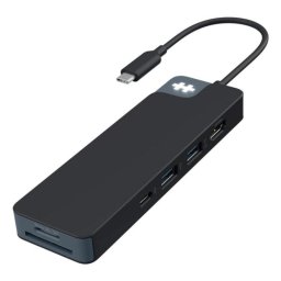Hub Hyper 6 puertos 5000 Mbit/s modelo HD4102BKGL USB-C HDMI SD y entrega de energía 100W
