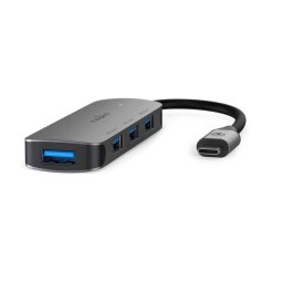 Hub Nedis 4 puertos 5 Gbps modelo CCGB64220GY01 USB-C metálico compacto