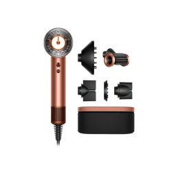 Secador de Pelo Iónico Dyson Supersonic Nural Straight+Wavy 1600W 4 Temperaturas 3 Velocidades con Accesorios Azul Naranja