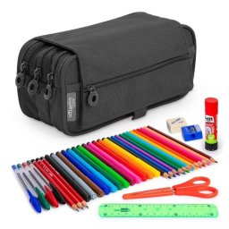 Estuche Triple ColePack Eco Officebox con Material Escolar Incluido Negro