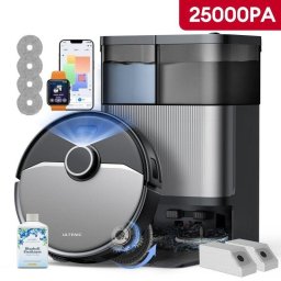 Robot Aspirador Ultenic con Autovaciado Navegación Láser 25000 Pa y Fregado Dualspin