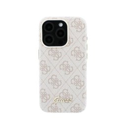 Funda para móvil Guess Polipiel Rosa Logo en Relieve Compatible con iPhone 15 Pro