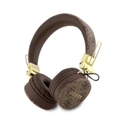 Auriculares Guess inalámbricos Bluetooth de diadema diseño clásico marrón