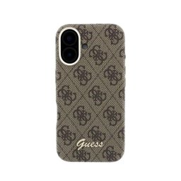 Funda para móvil Guess Logo en relieve Polipiel Marrón compatible con iPhone 16
