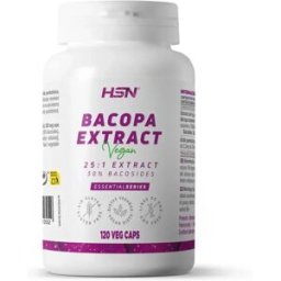 HSN Extracto de bacopa (25:1) 500mg - 120 veg caps - Concentración y memoria - Cápsulas Vegetales - 120 Servicios