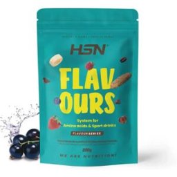 HSN Saborizante en polvo para aminoácidos y bebidas deportivas 200g grosella negra - Saborizantes - Polvo - 36 Servicios