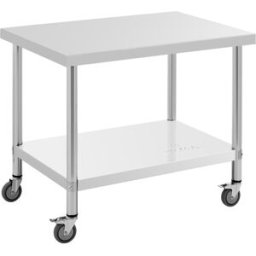 Mesa de acero inoxidable con ruedas - PREMIUM - 70 x 100 cm - 155 kg - Royal Catering 10012803
