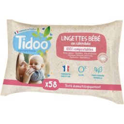 TIDOO TOALLITAS CON CALENDULA CON PERFUME 58 PIEZAS BIO