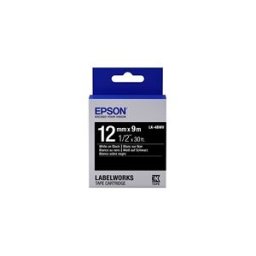 Epson LK-4BWV Cinta brillante blanco sobre negro 12mm (C53S654009)