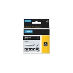 Dymo 1805436 IND Rhino vinilo blanco sobre negro 19mm