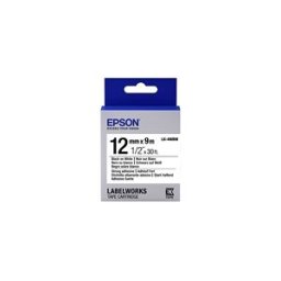 Epson LK-4WBW Cinta negro sobre blanco extra fijación 12mm (C53S654016)