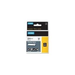 Dymo 1734524 IND Rhino nylon flexible negro sobre blanco 24 mm