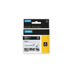Dymo 1805432 IND Rhino cinta vinilo blanco sobre negro 24mm