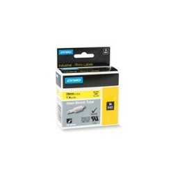 Dymo 1805444 IND Rhino cinta termorretráctil negro sobre blanco 24mm