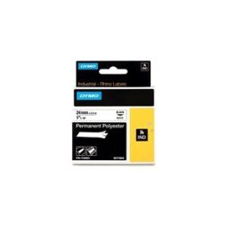 Dymo 1734523 (S0773830) IND Rhino cinta poliéster negro sobre blanco 24mm